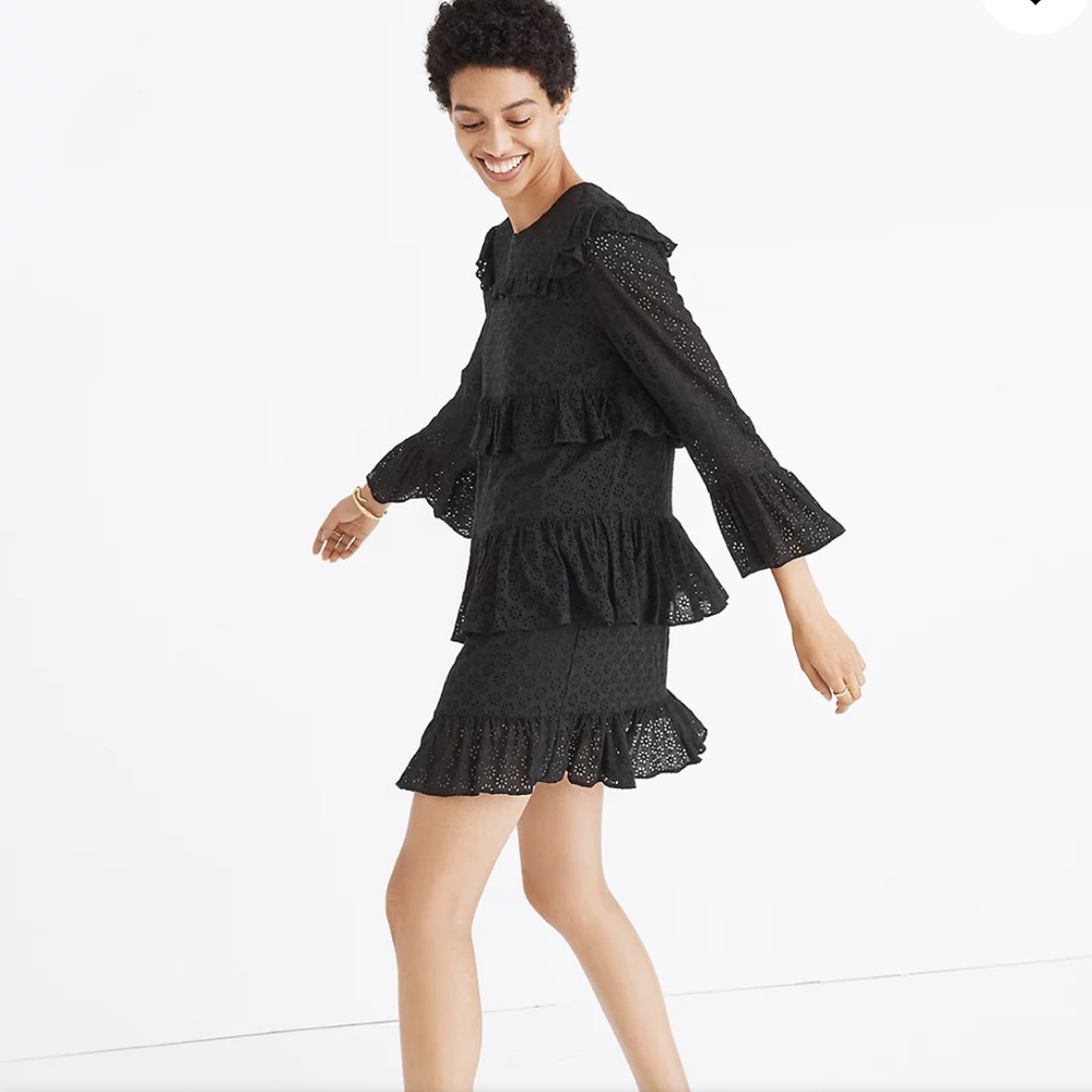 Madewell Waterlily Eyelet Ruffle Dress, Size 6